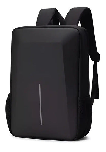 Mochila C/ Usb. Porta Laptop Antirrobo Color Negro Liso