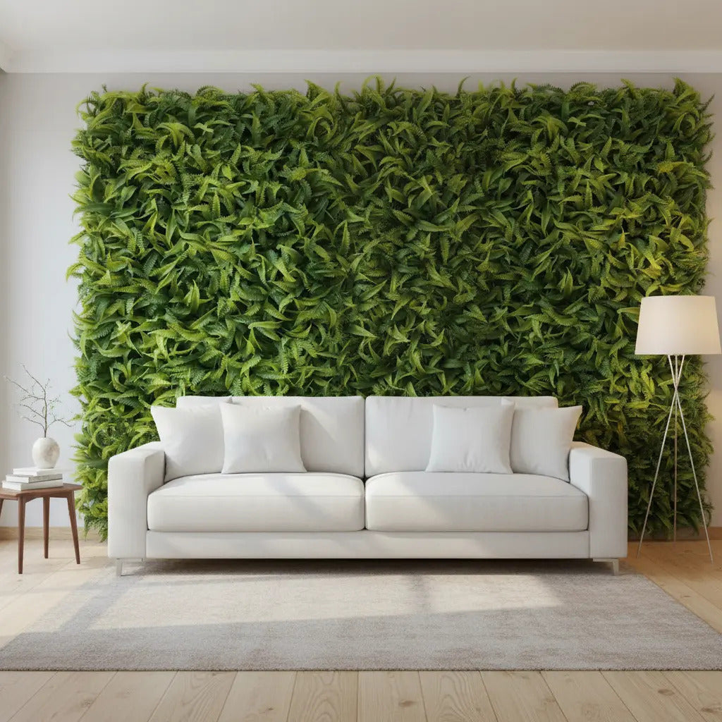 Enredadera jardín vertical artificial pared cerco 40x60cm verde oscuro