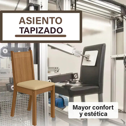 Juego de comedor 4 sillas mesa comedor tapizado Lexi