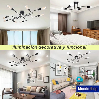 Lampara De Techo Moderna Novedosa Nordica Multiple Negro