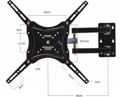 Soporte De Tv 14 A 55 Lcd Movil Con Giro Inclinación 180gr Negro