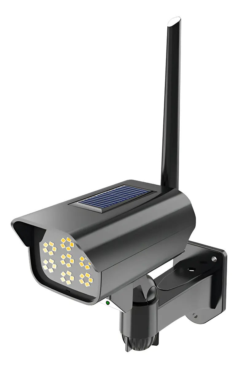 Camara de seguridad foco LED aplique pared simulador sensor negro