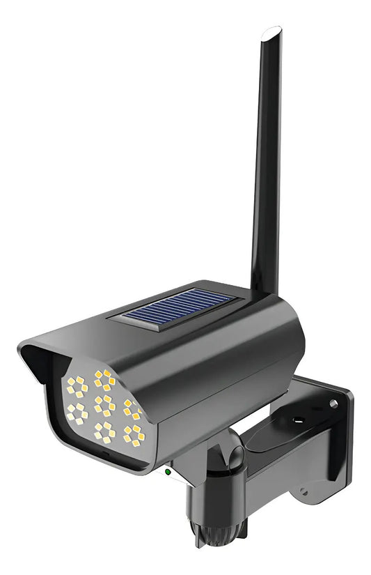 Camara de seguridad foco LED aplique pared simulador sensor negro
