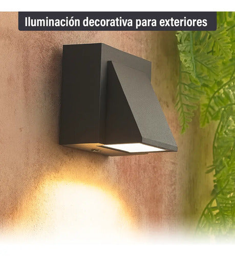 Pack X 6 Aplique Exterior Jardin Con Led 3w Luz Metal Negro
