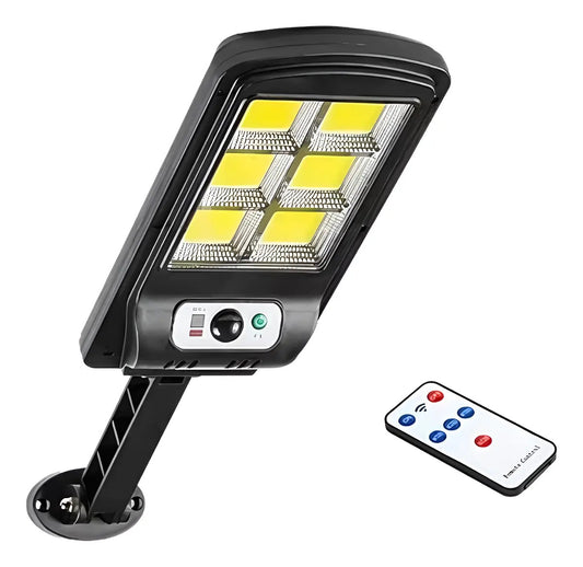 Lámpara COB de pared LED sensor de movimiento y solar negro