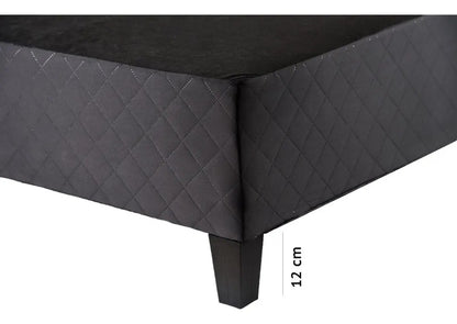 Sommier box capitoneado una plaza colchón de espuma 14d negro