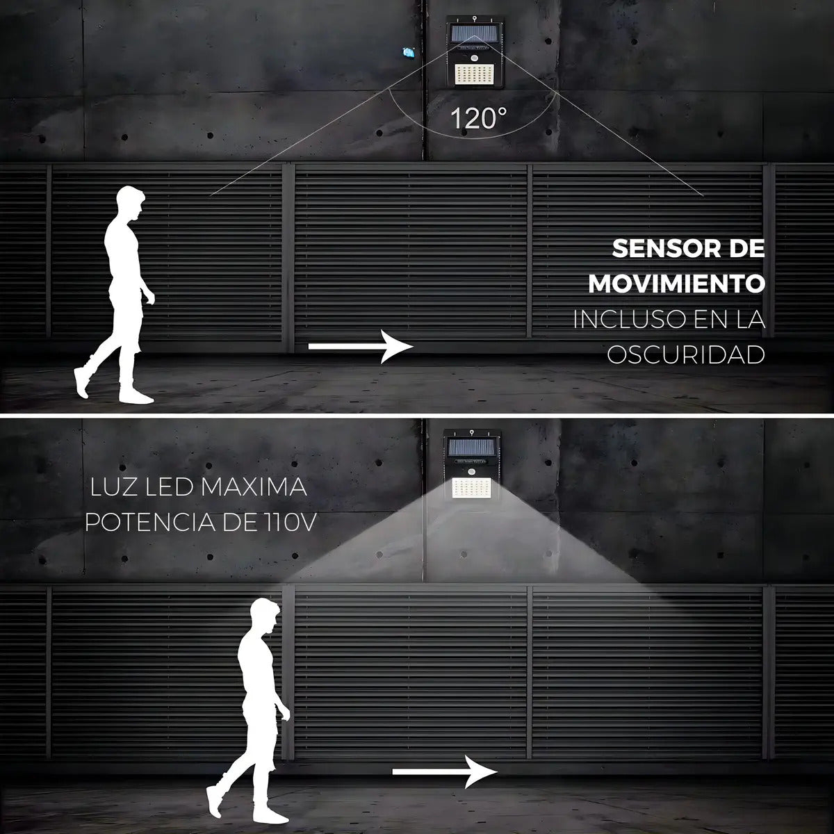 Pack x10 focos solares LED exterior con sensor luz fria