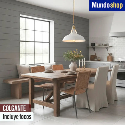 Lampara Colgante De Techo Metal Nordica Blanco Negro Luz