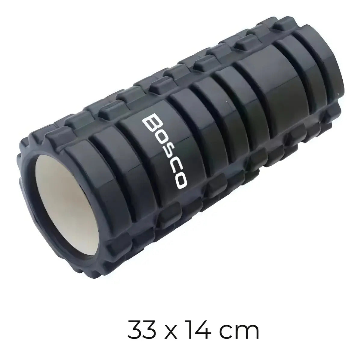Rolo rodillo Bosco foam roller masajeador pilates set full negro