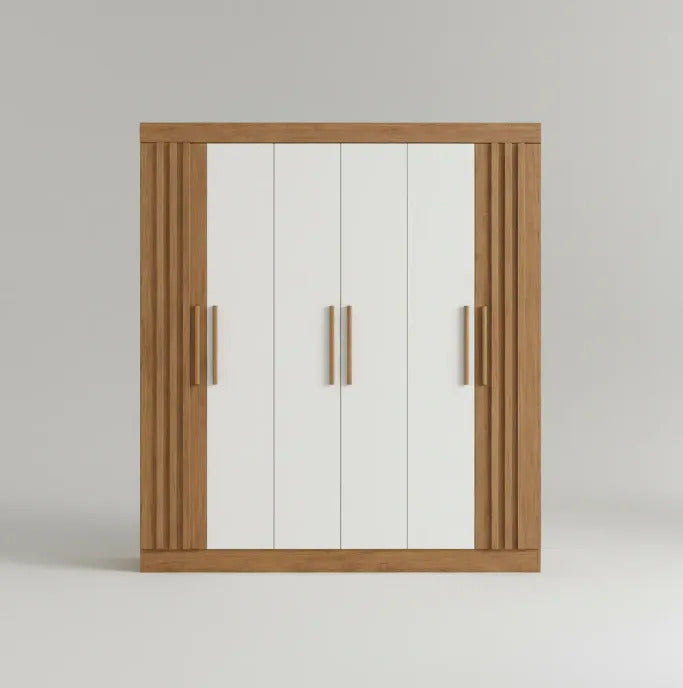 Ropero placard Florencia 6 puertas con dos cajones beige