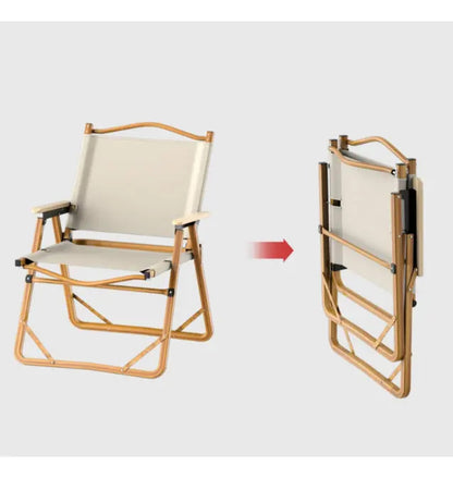 Silla plegable para campamento símil madera 62x53cm