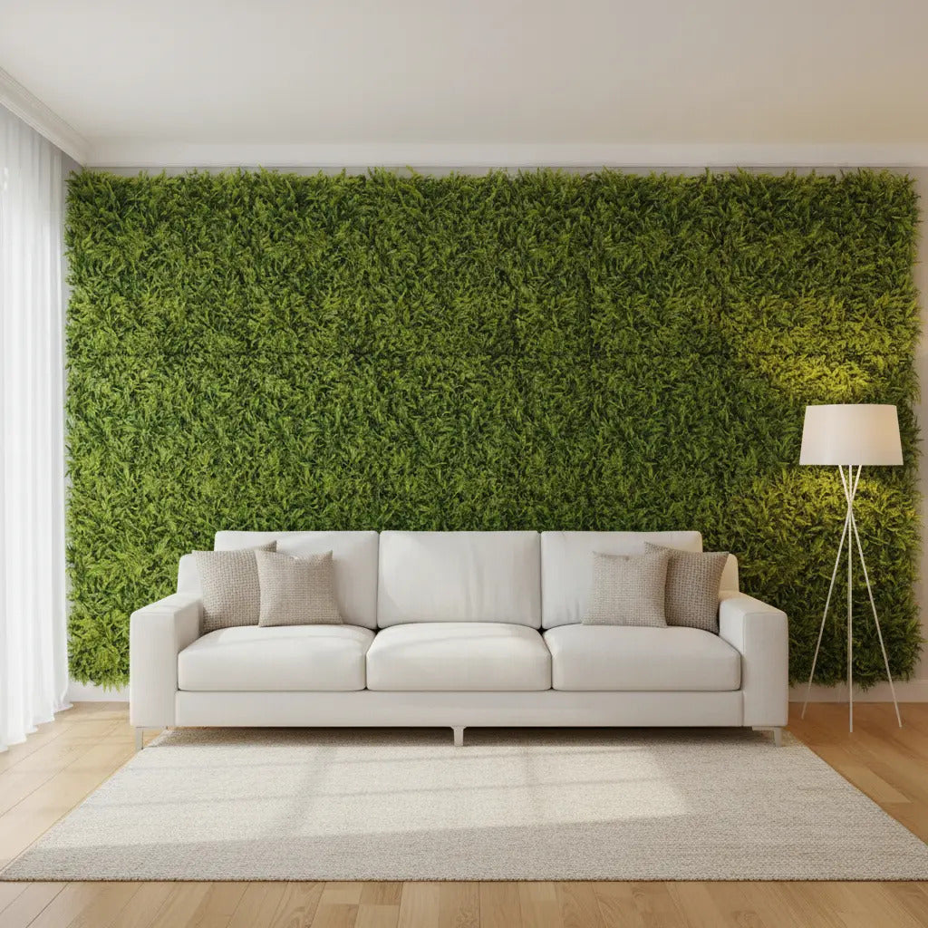 Enredadera jardín vertical artificial pared cerco 40x60cm verde oscuro