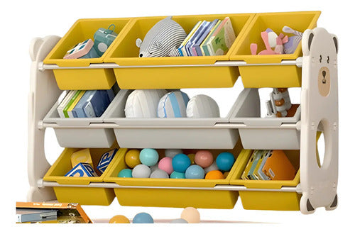 Organizador Plástico 10 Reparticiones Con Diseño P/niños Color Blanco Piccoly Cajonera