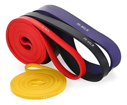Set 4 bandas elasticas resistencia Bosco latex + bolso