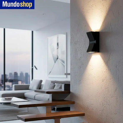 Aplique Exterior Jardin Con Led Integrado 6w Luz Metal Negro
