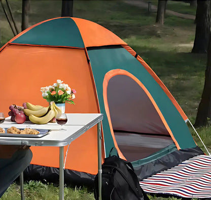 Carpa Camping Iglu De 3-4 Personas Con Mosquitero 1,50m X 2m Naranja