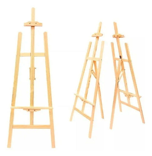 Atril De Pintor Caballete Madera Pintura Oleo Cuadro Arte Beige