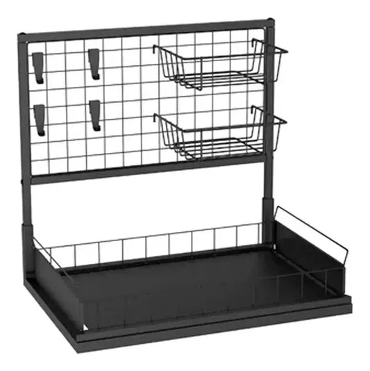 Escurridor organizador de platos cocina bandeja extraible negro