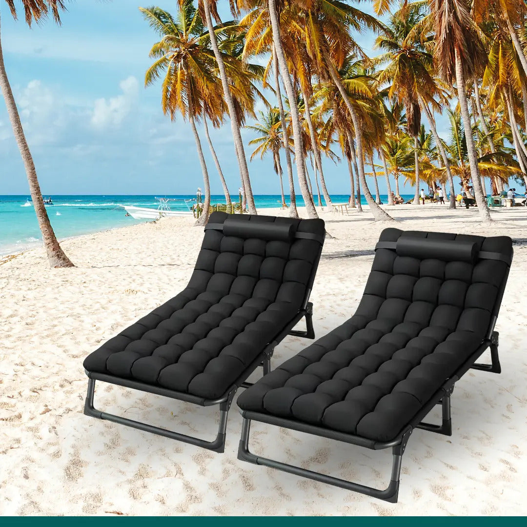 Outter silla reclinable camping cama acolchonada plegable jardin