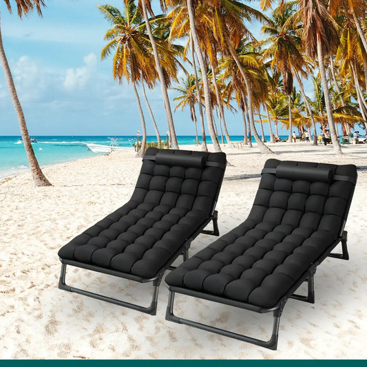 Outter silla reclinable camping cama acolchonada plegable jardin