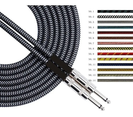 Cable plug 6 metros profesional instrumento guitarra bajo
