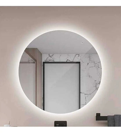 Espejo Redondo Con Luz Led Sin Marco 50cm Diametro Tactil Blanco