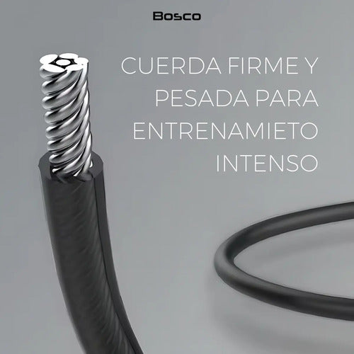 Cuerda De Saltar Metal Bosco Cardio Gym Negro