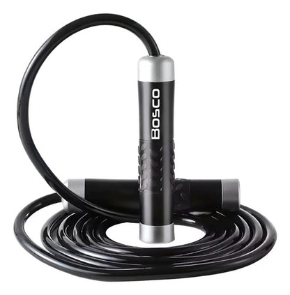 Cuerda De Saltar Metal Bosco Cardio Gym Negro