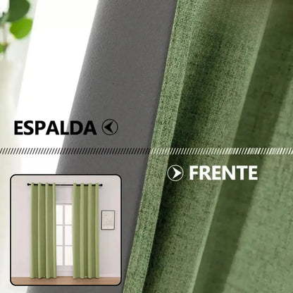 Cortina 2 paños 140 x220 cm textura lino blackout