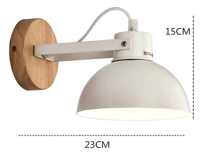 Lampara Aplique De Pared Nordico Metal Y Madera Moderno