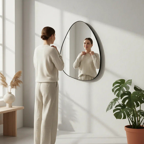 Espejo Touch Gota Sin Marco Con Luz Led 70x50cm Táctil Blanco