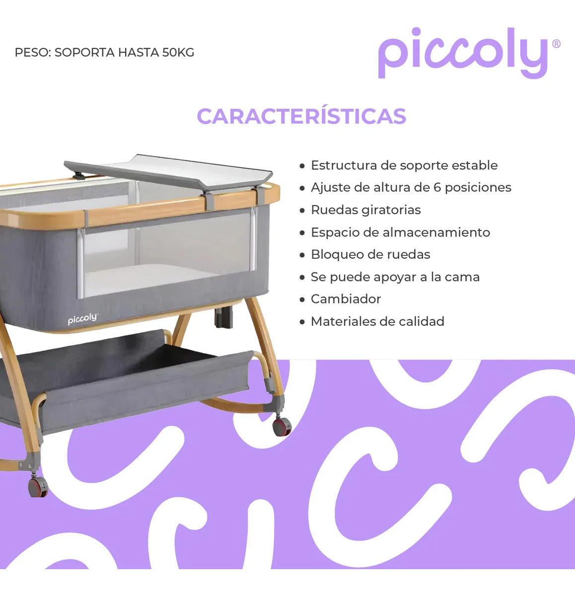 Cuna Colecho Moisés Cambiador Y Ruedas