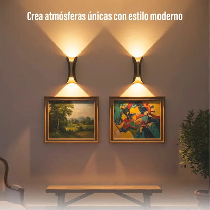 Aplique LED spot bidireccional vintage moderno negro