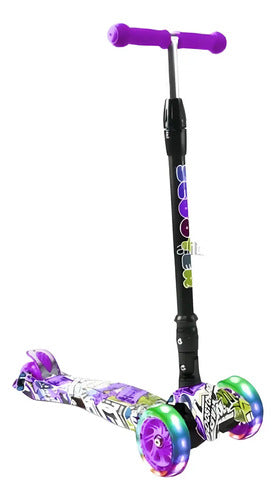 Monopatín Piccoly 3 Ruedas Para Niños 8-13 Años Color Violeta