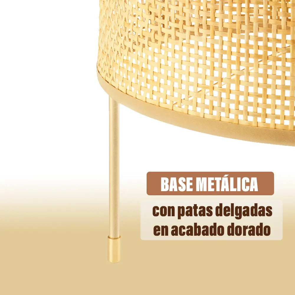 Lámpara portátil de escritorio rattan Praga