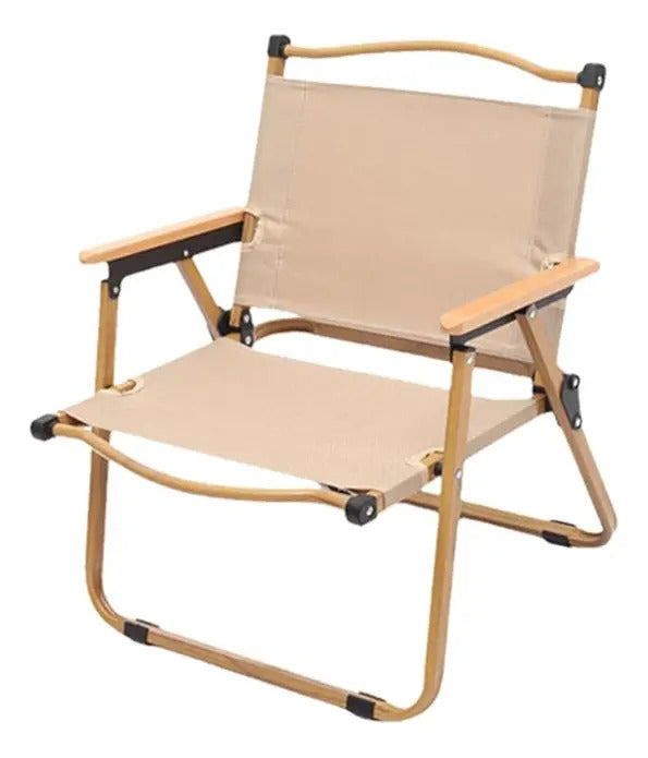 Silla plegable para campamento símil madera 62x53cm