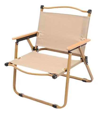 Silla plegable para campamento símil madera 62x53cm