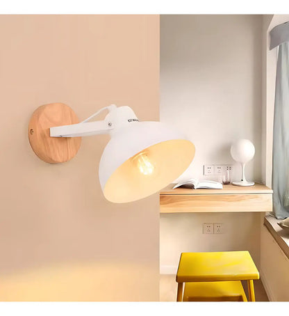 Lampara Aplique De Pared Nordico Metal Y Madera Moderno