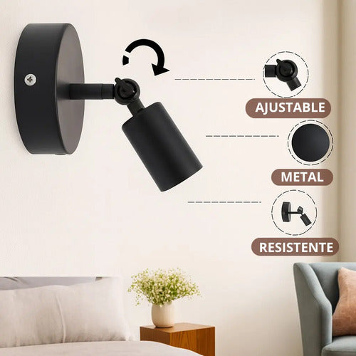 Aplique Pared Nórdico Metal Brazo Ajustable Vintage