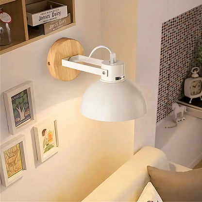 Lampara Aplique De Pared Nordico Metal Y Madera Moderno