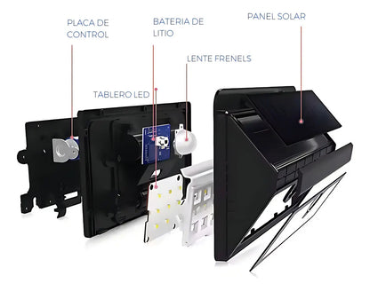 Pack x10 focos solares LED exterior con sensor luz fria
