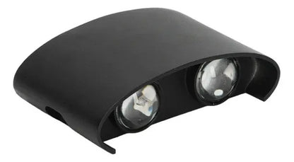 Aplique bidireccional exterior jardín LED integrado 4x2w negro