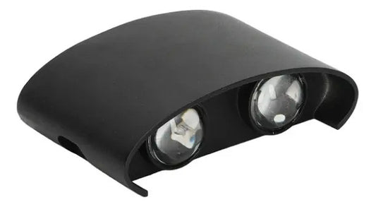 Aplique bidireccional exterior jardín LED integrado 4x2w negro