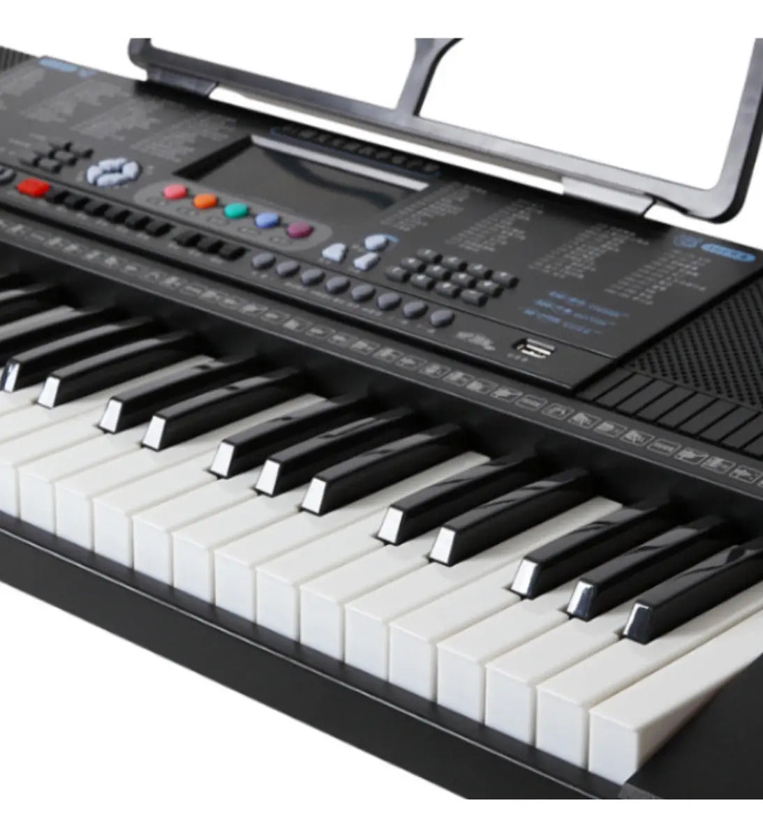 Organo piano teclado eléctrico USB 61 teclas 128 tonos negro