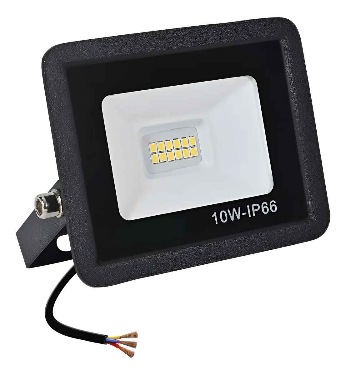 Reflector foco LED 10w luz fria exterior IP66 negro