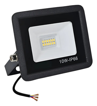 Reflector foco LED 10w luz fria exterior IP66 negro