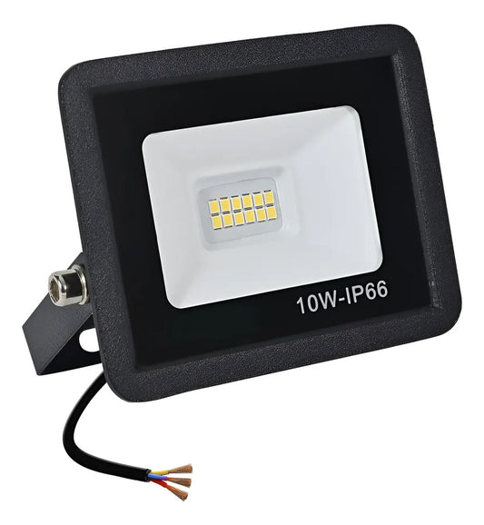 Reflector foco LED 10w luz fria exterior IP66 negro