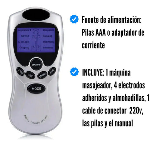 Electroestimulador Maquina Masajes Masajeador Electrofisico