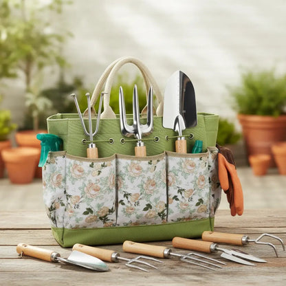 Kit herramientas de jardinería huerta 9 piezas + bolso