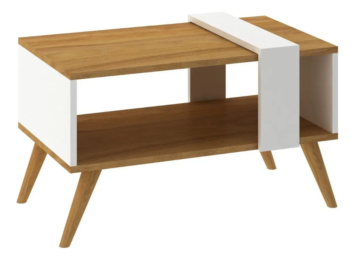Mesa ratona living centro nogal combinado moderna nórdico